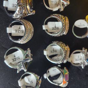 10 Fashion 18KGP Rings Size 7Jewelry Bundle